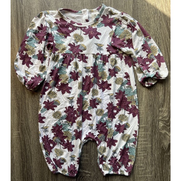 Kate Quinn Girls 18-24 Months Romper Floral Bamboo Soft Cozy - Picture 1 of 6